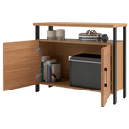 Balcão Buffet F32 Dalla Costa 89cm 2 Portas Nicho Freijó e Preto