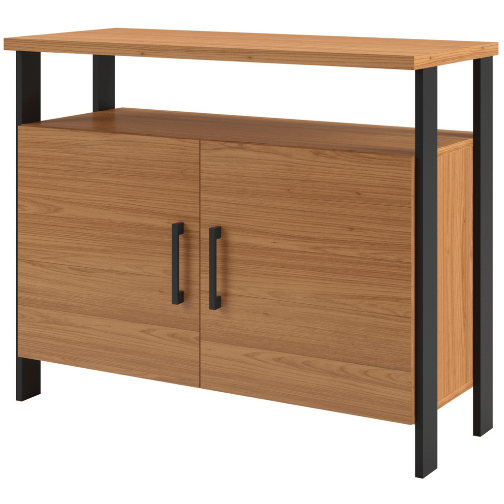 Balcão Buffet F32 Dalla Costa 89cm 2 Portas Nicho Freijó e Preto