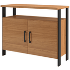 Balcão Buffet F32 Dalla Costa 89cm 2 Portas Nicho Freijó e Preto
