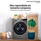Lava e Seca LG 12KG VC4 AI DD Smart Inox 220V