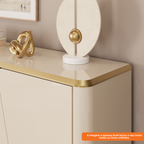Balcão Buffet Liara Dj Móveis 180cm 4 Portas Off White com Dourado