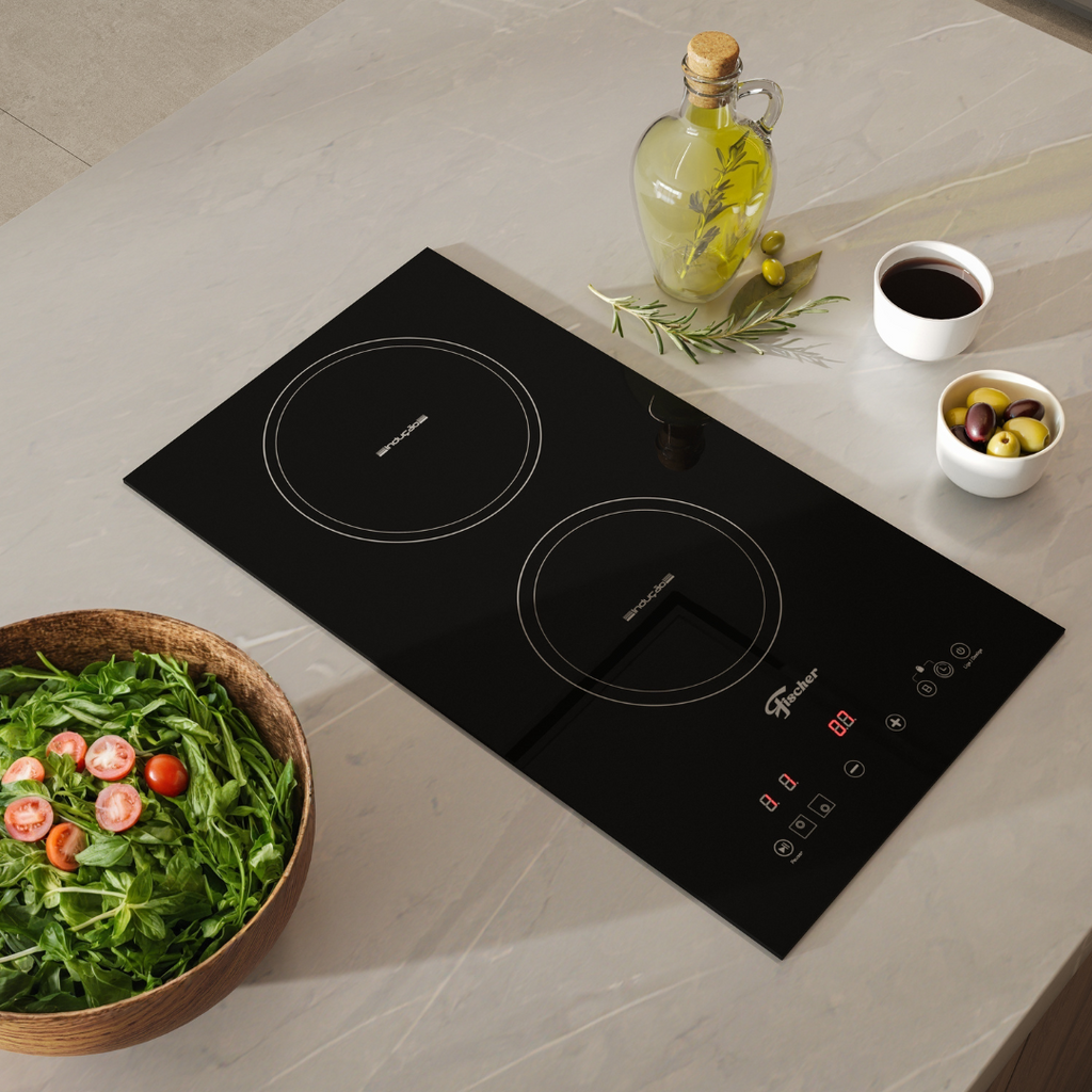 Cooktop Indução Fischer 2 Bocas Mesa Vitrocerâmica Preto 220V