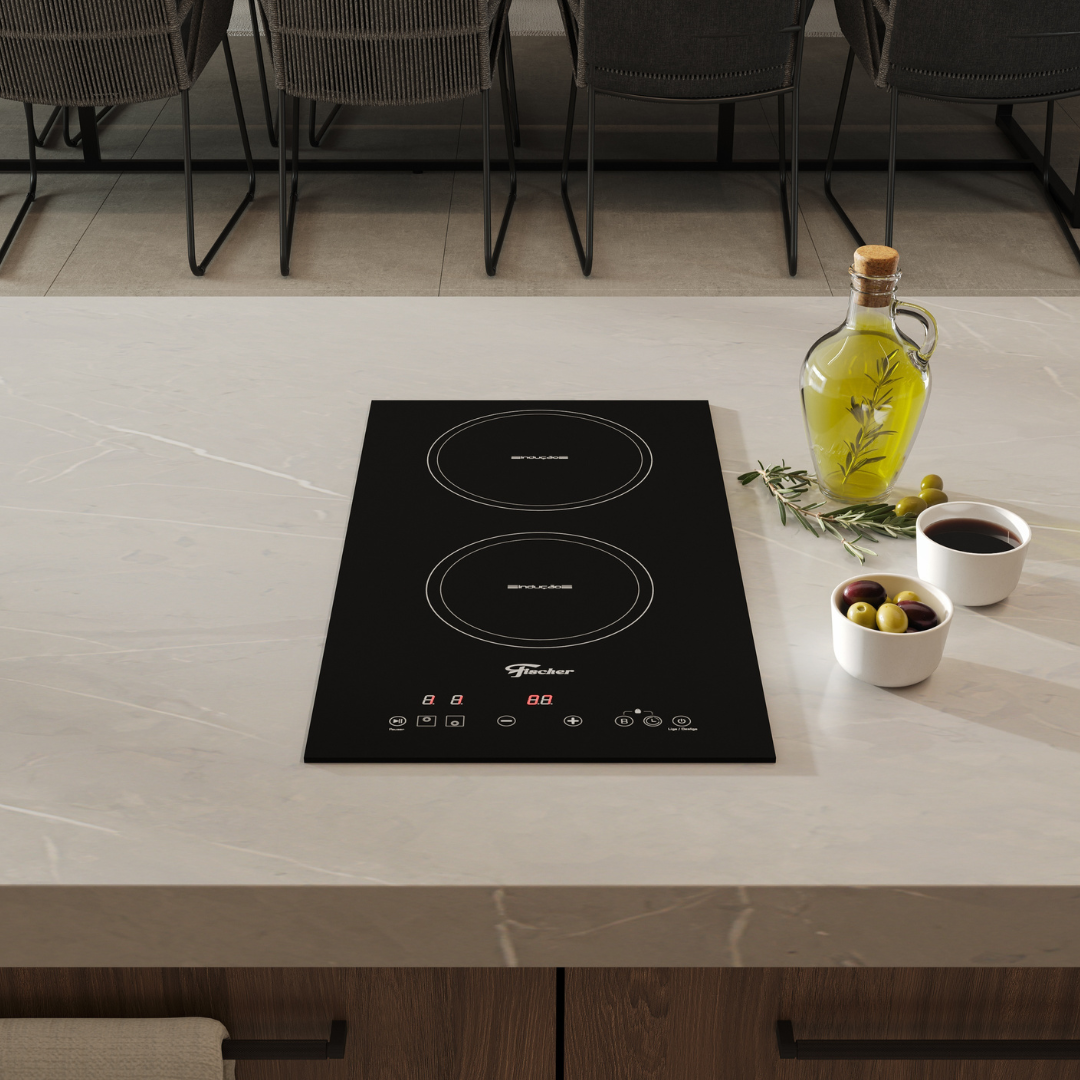 Cooktop Indução Fischer 2 Bocas Mesa Vitrocerâmica Preto 220V
