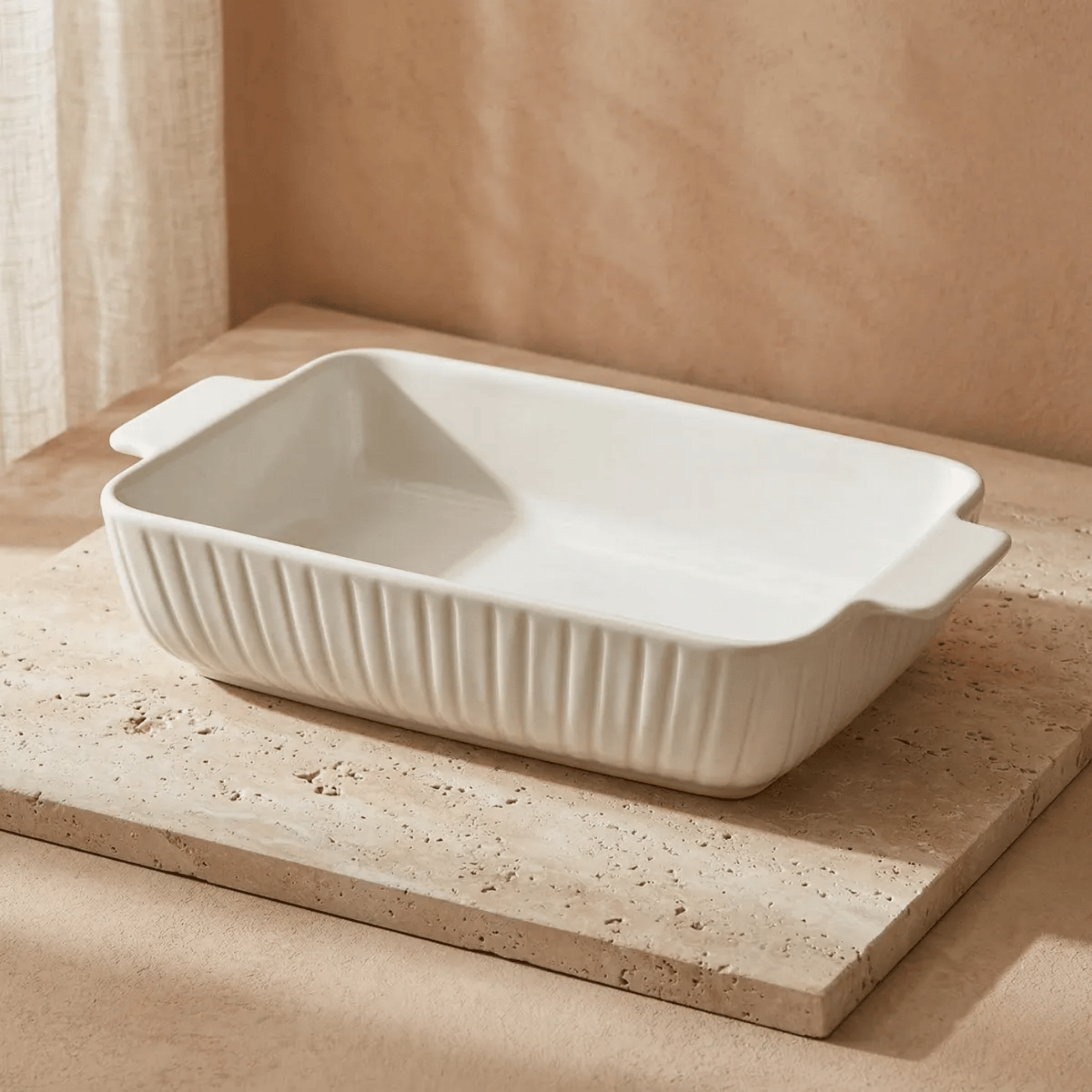 Travessa de Porcelana Full-Fit Blanc com Alça 31,5cm Branco