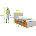 Cama Bibox Loop Lopas Com Cama Auxiliar Amêndoa e Off White