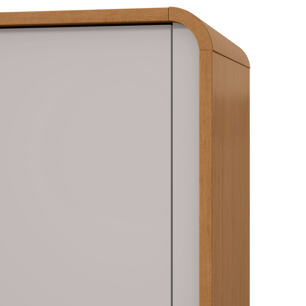 Roupeiro Loop Lopas 184cm 100% MDF 4 Portas Amêndoa e Off White