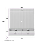 Home Ouro Preto Linea 180cm com Led Nature/Off White