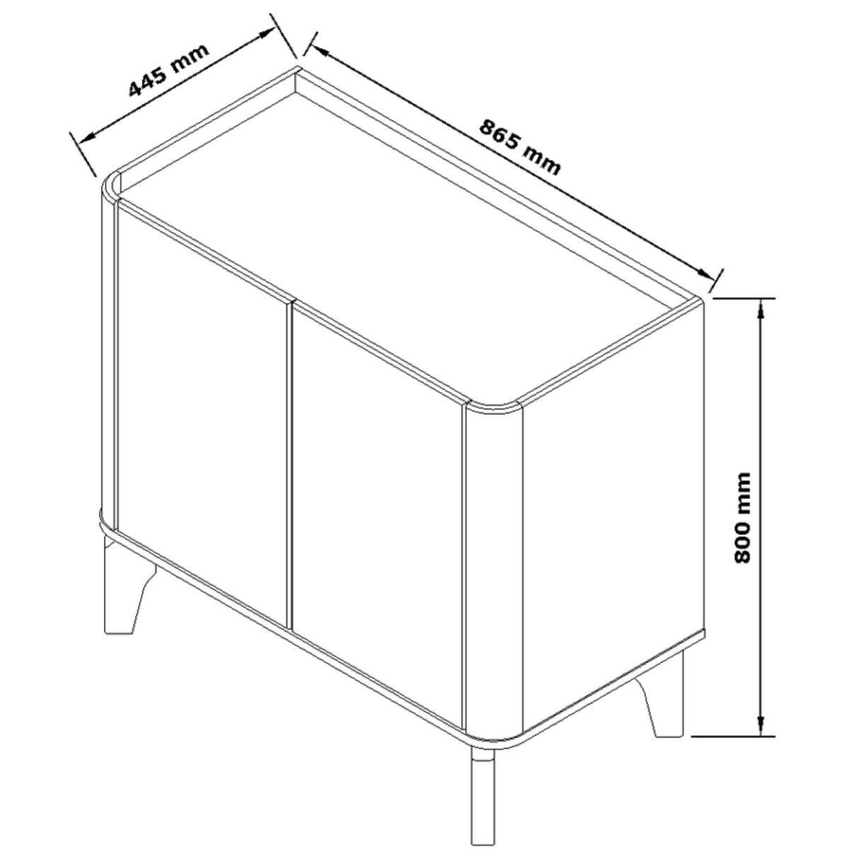 Balcão Buffet Flip Patrimar 86cm 2 Portas Off White e Cinamomo