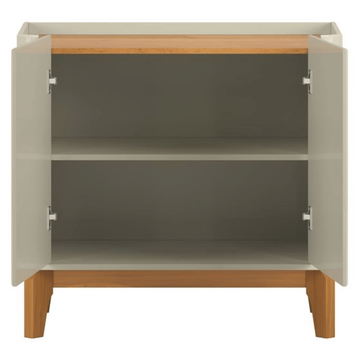 Balcão Buffet Flip Patrimar 86cm 2 Portas Off White e Cinamomo