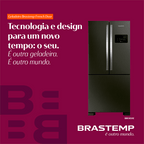 Refrigerador Brastemp 554L BRO85AE 3 Portas French Door Inverter Black Inox 220V