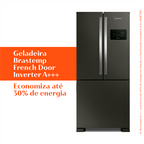Refrigerador Brastemp 554L BRO85AE 3 Portas French Door Inverter Black Inox 220V