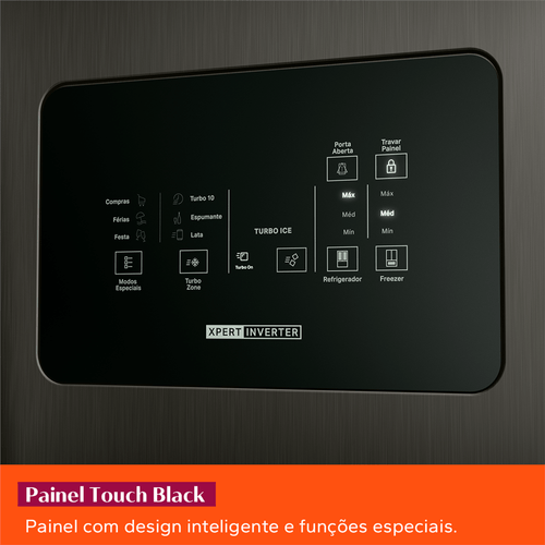 Refrigerador Brastemp 554L BRO85AE 3 Portas French Door Inverter Black Inox 220V