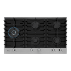 Cooktop à Gás Fischer 5 Bocas Platinium Tripla chama Trempe em Ferro Fundido 33810-92122 Vidro Preto Bivolt