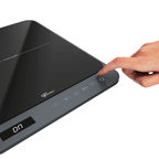 Cooktop Indução Portátil Fischer 1 Boca Mesa Vitrocerâmica Touch Screen Cinza Bivolt