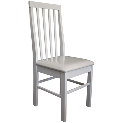 Cadeira Milena Matte Encosto Ripado Branco Courino Branco