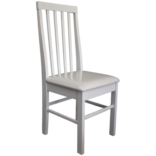Cadeira Milena Matte Encosto Ripado Branco Courino Branco