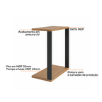 Mesa de Apoio para Sofá Dalla Costa F36 100% MDF Freijó e Preto Fosco