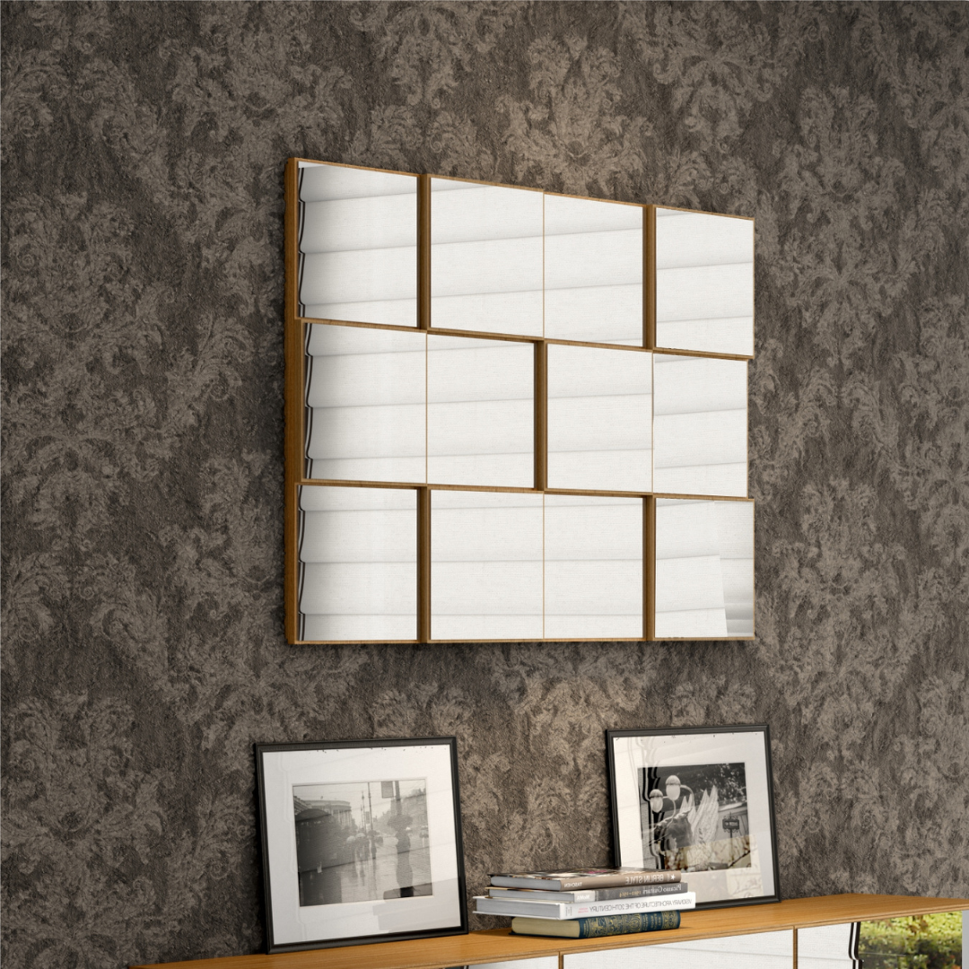 Espelho 3D Dalla Costa 100x75cm TB87 Quadrado