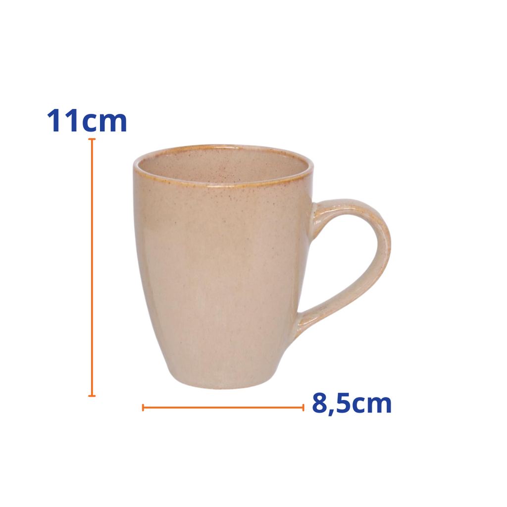 Caneca de Cerâmica Etilux Maece 280ml Bege