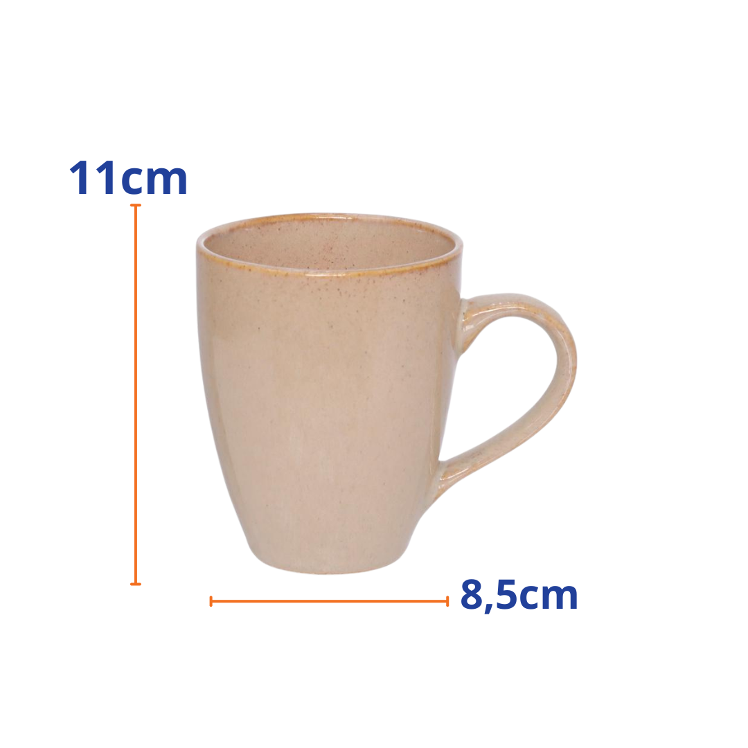 Caneca de Cerâmica Etilux Maece 280ml Bege