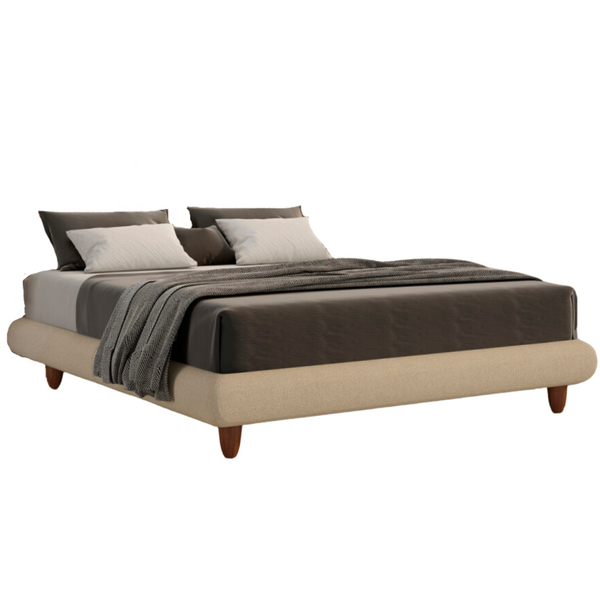 Base Bold Queen Perfan 178cm Pé de Madeira Bege