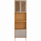 Paneleiro Torre Quente Plena Demóbile 100% MDF 70cm 4 Portas Cinamomo e Nude