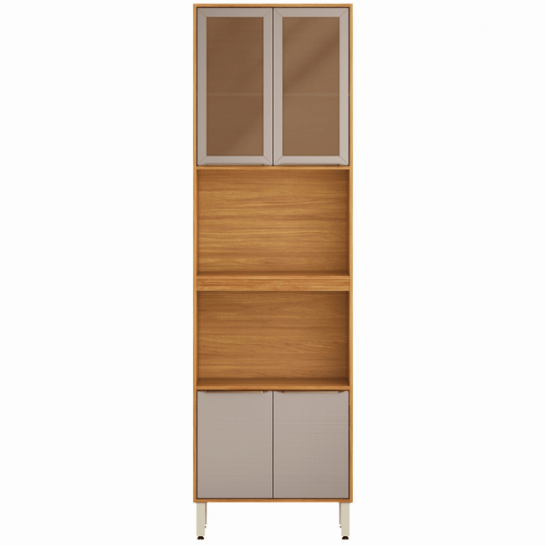 Paneleiro Torre Quente Plena Demóbile 100% MDF 70cm 4 Portas Cinamomo e Nude