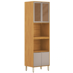 Paneleiro Torre Quente Plena Demóbile 100% MDF 70cm 4 Portas Cinamomo e Nude