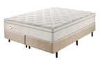 Conjunto Cama Box High Spring Queen Ecoflex 158x198x70cm Molas Superlastic Bege