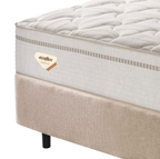 Conjunto Cama Box High Spring Queen Ecoflex 158x198x70cm Molas Superlastic Bege