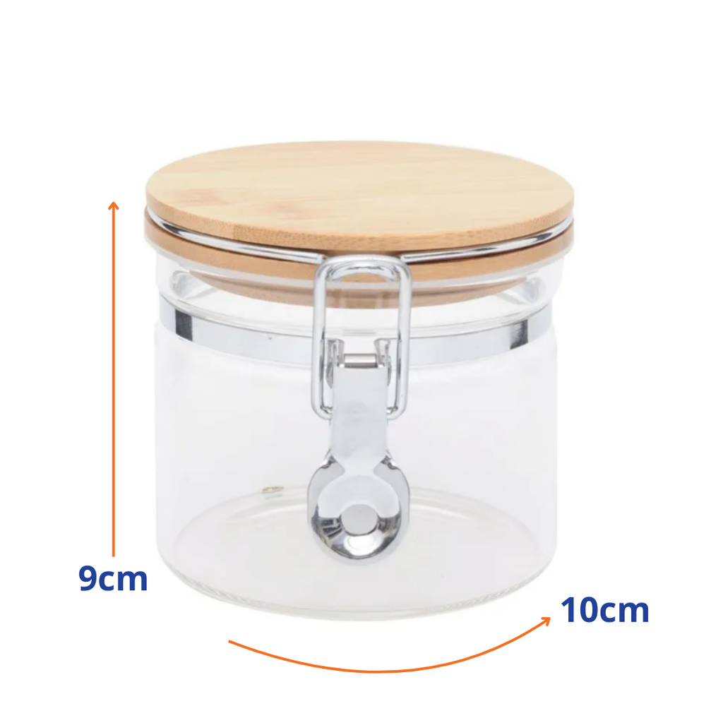 Pote Hermético de  Vidro Cromus com tampa Bambu Marrom
