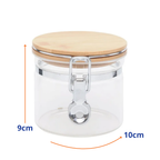 Pote Hermético de  Vidro Cromus com tampa Bambu Marrom