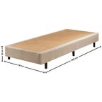 Conjunto Cama Box High Spring Linen Solteiro Queen Ecoflex 96x203x58cm Molas Superlastic Bege