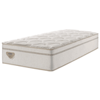 Conjunto Cama Box High Spring Linen Solteiro Queen Ecoflex 96x203x58cm Molas Superlastic Bege
