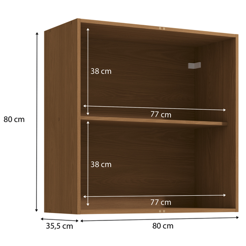 Armário Aéreo de Cozinha Vibra Kappesberg 80cm 2 Portas Canela e Grafite