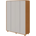 Roupeiro Loop Lopas 184cm 100% MDF 4 Portas com Pés Amêndoa e Off White