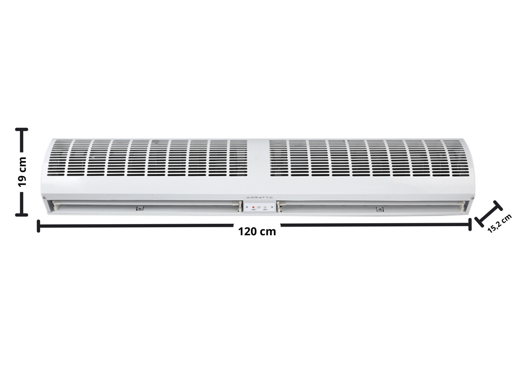 Cortina de Ar Agratto 120cm CAR12 02 com Controle Branco 220V