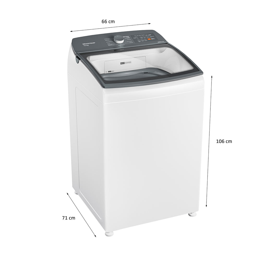 Lavadora de Roupas Brastemp Advanced 15Kg BWF15AB Cesto Inox Ciclo Antibolinha 220V