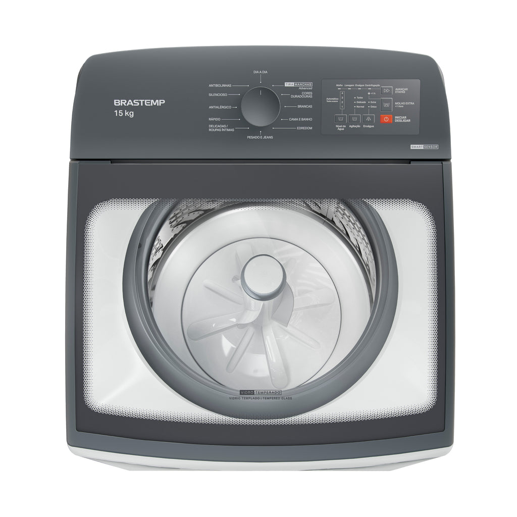 Lavadora de Roupas Brastemp Advanced 15Kg BWF15AB Cesto Inox Ciclo Antibolinha 220V