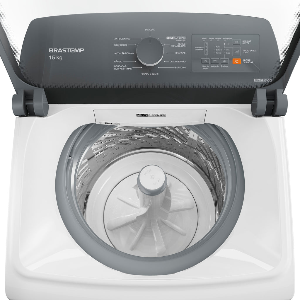Lavadora de Roupas Brastemp Advanced 15Kg BWF15AB Cesto Inox Ciclo Antibolinha 220V
