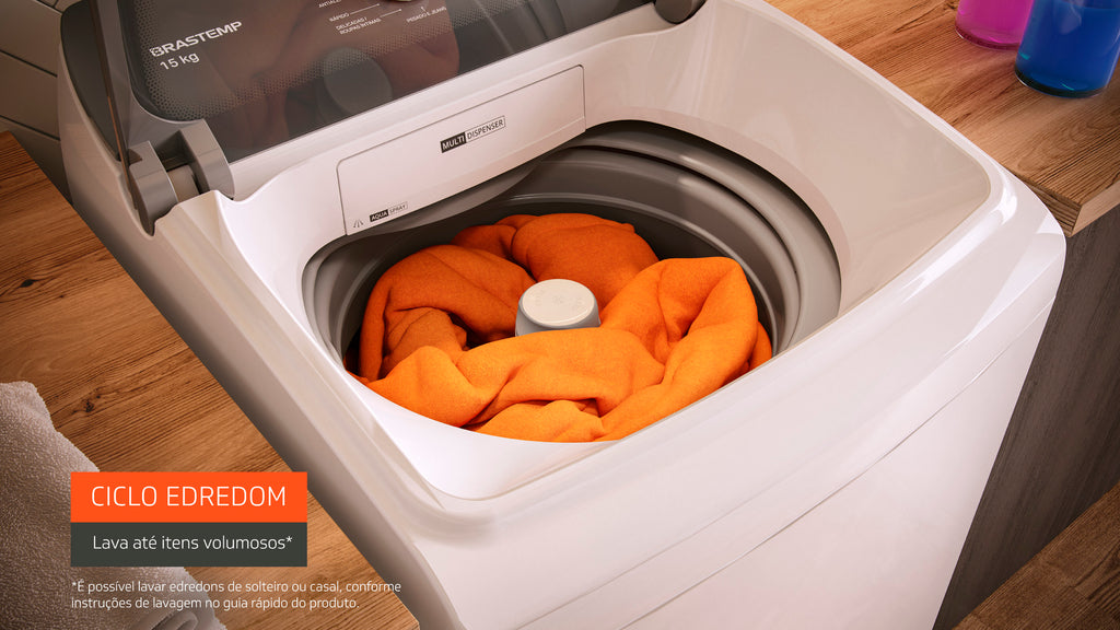 Lavadora de Roupas Brastemp Advanced 15Kg BWF15AB Cesto Inox Ciclo Antibolinha 220V