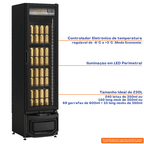 Cervejeira Expositora Gelopar 230L GCB-23EV Porta de Vidro Iluminação em LED Preto 220V