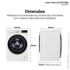 Lava e Seca LG 12KG VC4 AI DD Smart Branco 220V