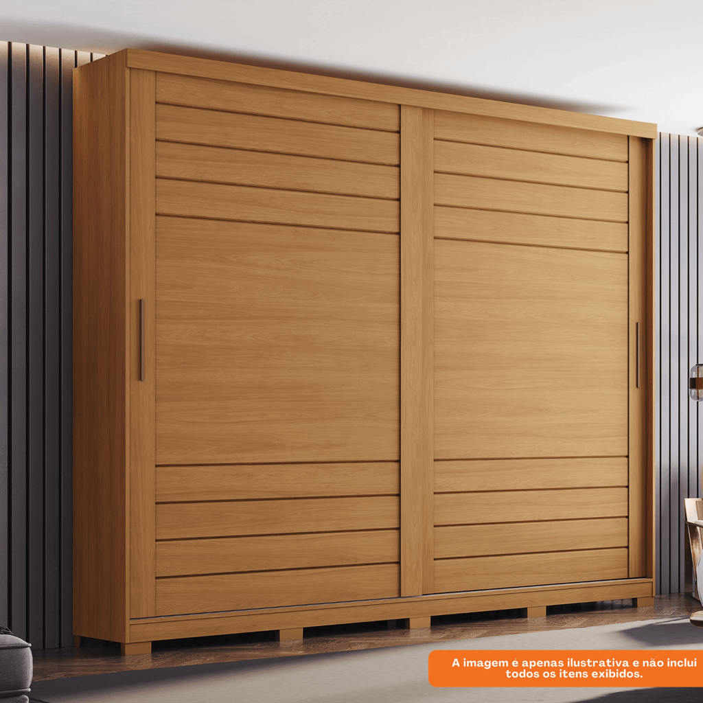 Roupeiro Cayman Henn 250cm 100% MDF 2 Portas Cinamomo