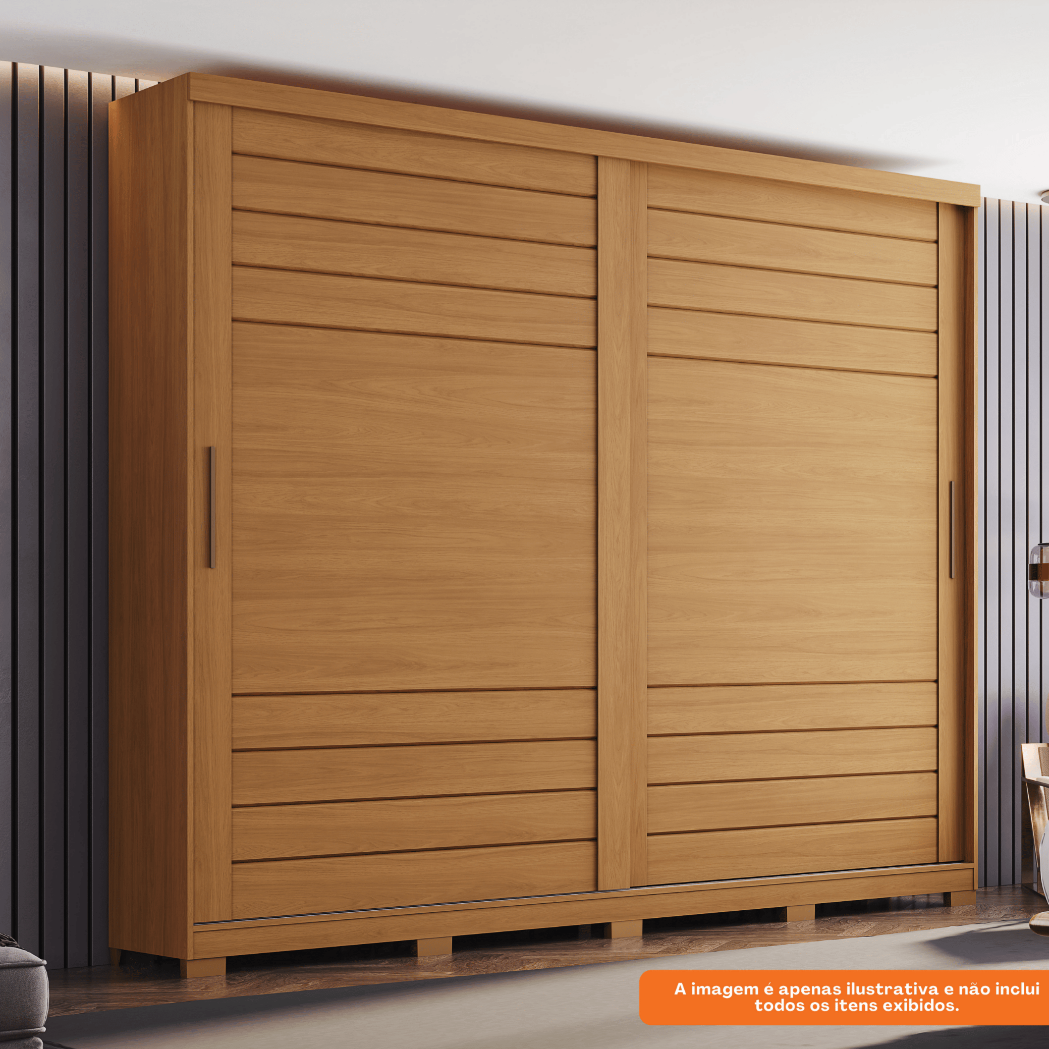 Roupeiro Cayman Henn 250cm 100% MDF 2 Portas Cinamomo