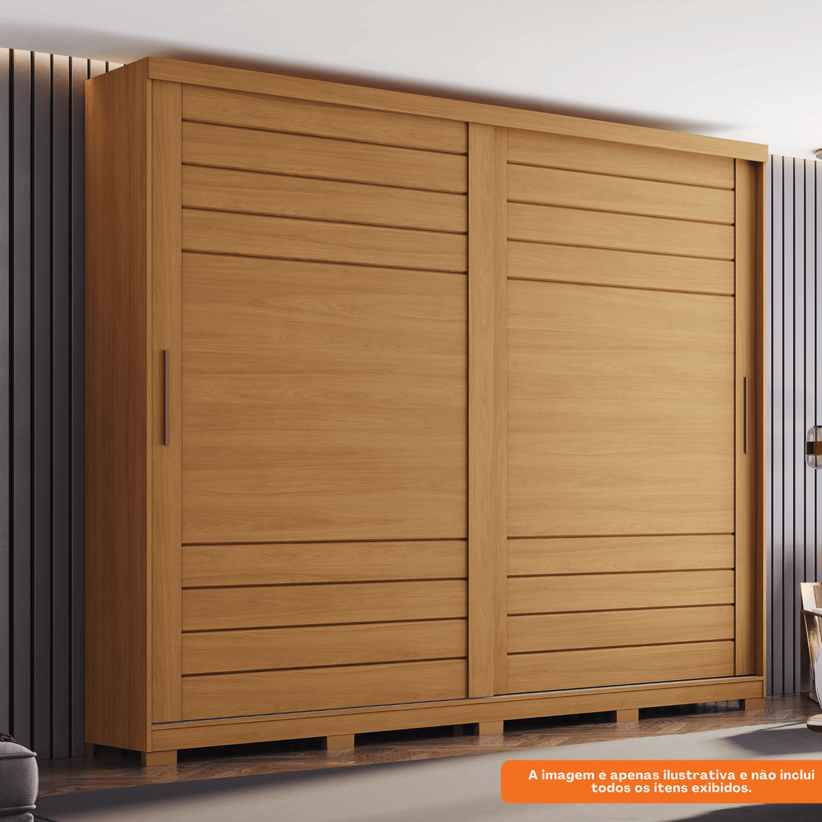 Roupeiro Cayman Henn 250cm 100% MDF 2 Portas Cinamomo