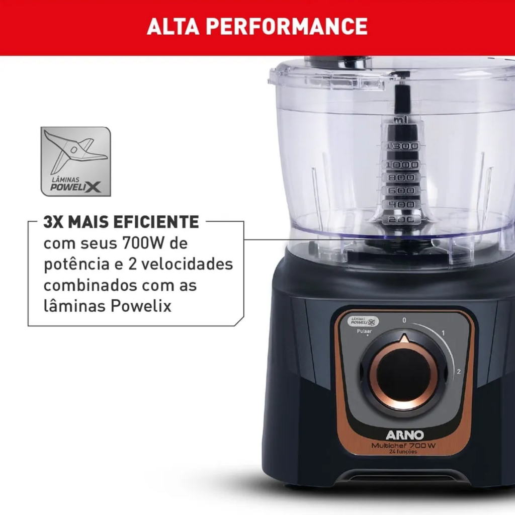 MultiProcessador Arno MultiChef 24 Funções MP72 1000W Preto 220V