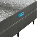 Conjunto Cama Box Dual Firm Casal Ecoflex 138x188x59cm Espuma Chumbo