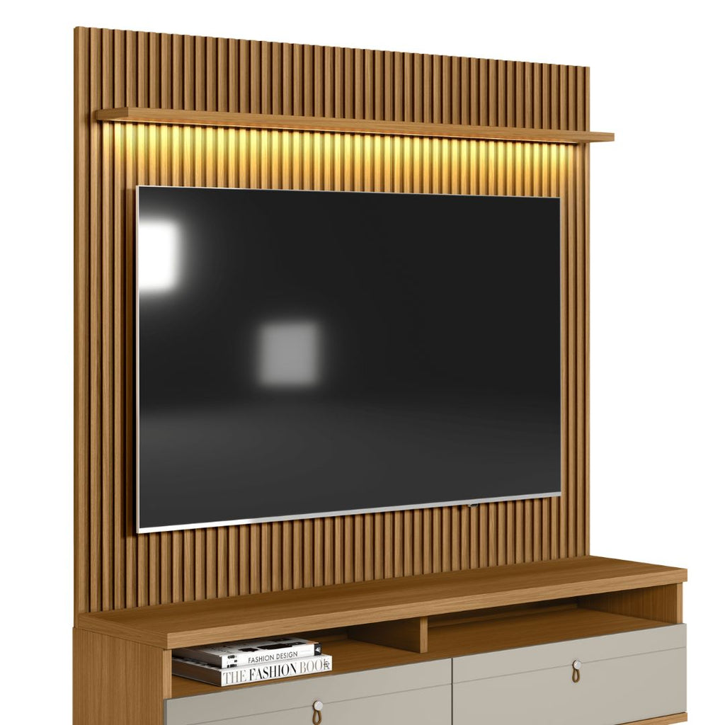 Home Ouro Preto Linea 180cm com Led Nature/Off White