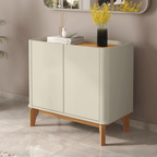 Balcão Buffet Flip Patrimar 86cm 2 Portas Off White e Cinamomo
